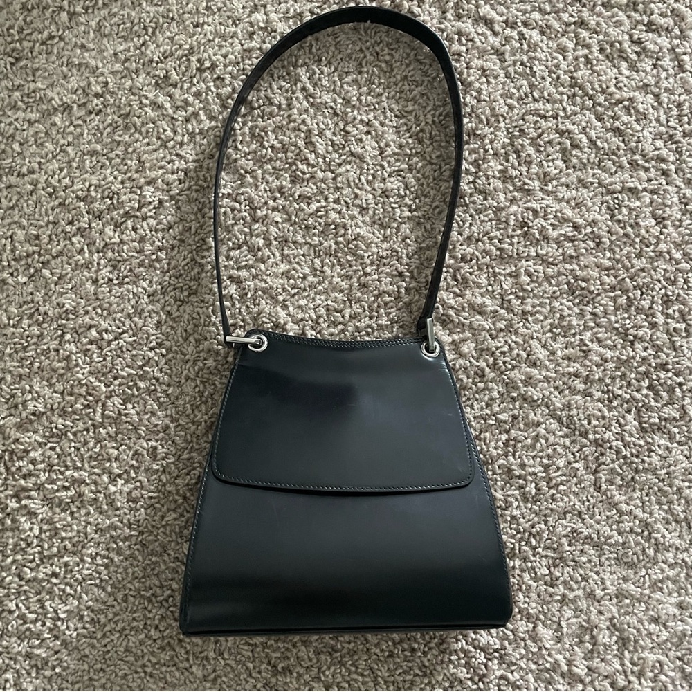 Bally Vintage Leather Flap Shoulder Bag black